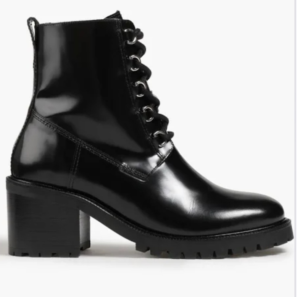 MAJE Glossed-leather combat boots size FR 40 - Picture 2 of 6